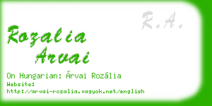 rozalia arvai business card